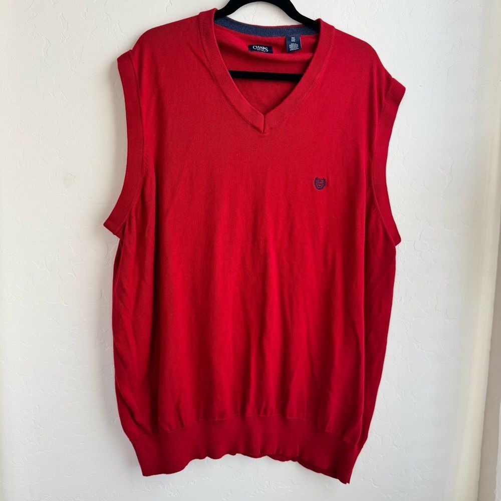 Chaps Red Sweater Vest Size 2XL Tall